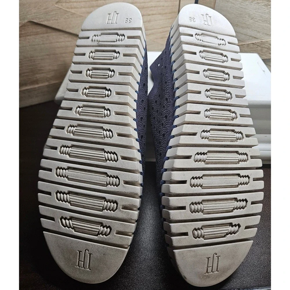 Ilse‎ Jacobsen Sneakers Womens 38 Blue Tulip Danish Laser Cut Slip On Shoes #606